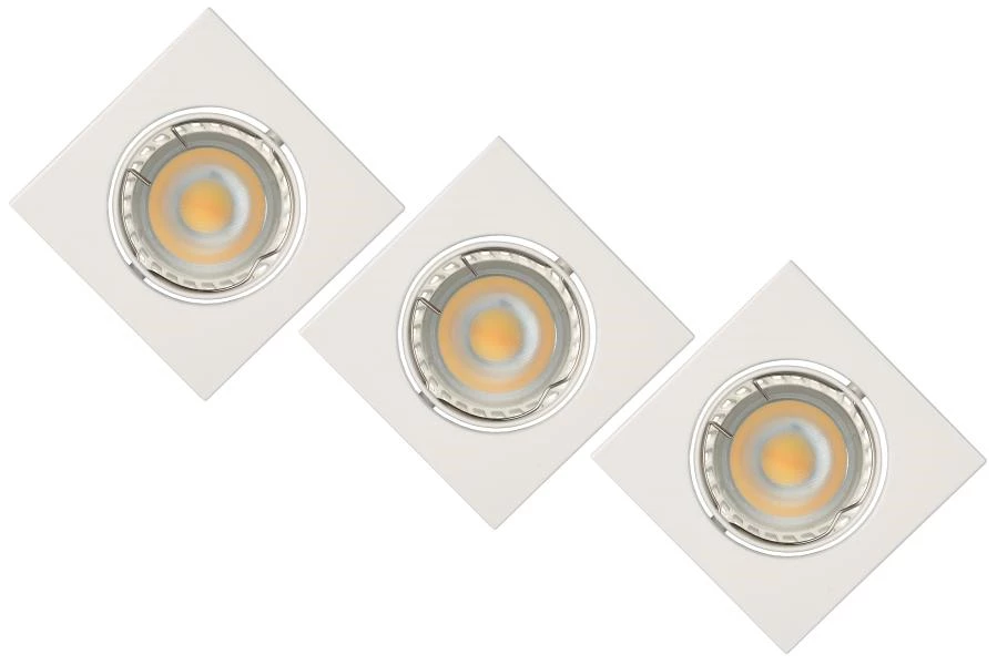 Lucide FOCUS - Recessed spotlight - LED Dim. - GU10 - 3x5W 3000K - White - Set of 3 - turned off